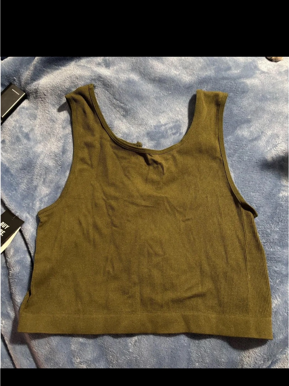 Buckle Olive Ribbed Cropped Henley Tank - Picture 2 of 3